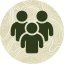 An icon of three persons in a group. 