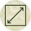 An icon representing area size. 